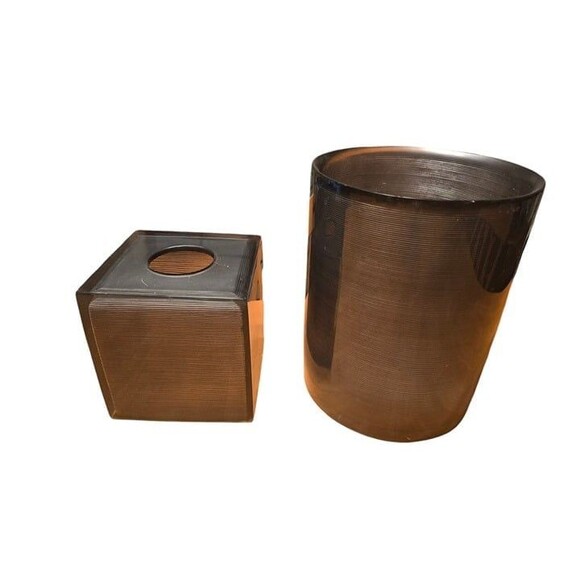 Ampersand Gray Matching Tissue Box Cover and Waste Basket - Picture 2 of 7